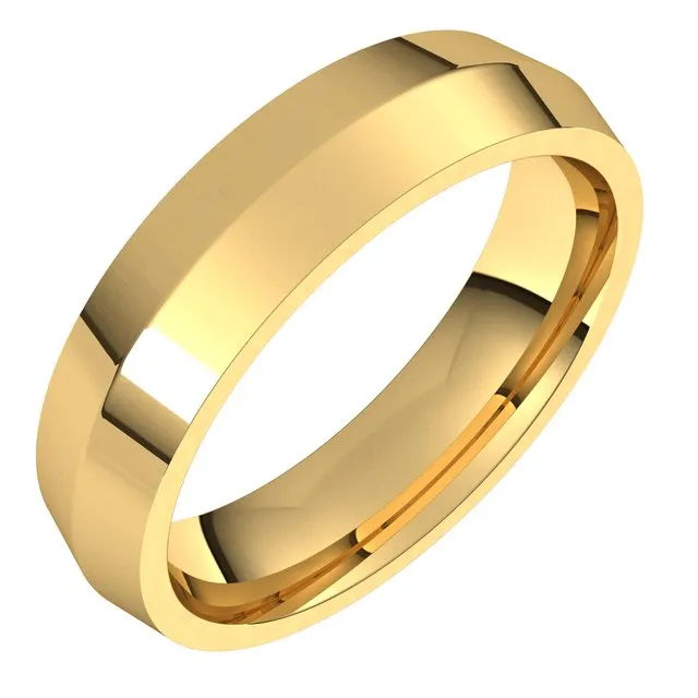 TreasureFineJewelers Rings 18K Yellow Gold 5 mm Knife Edge Comfort Fit Wedding Band TreasureFineJewelers Rings 18K Yellow Gold 5 mm Knife Edge Comfort Fit Wedding Band