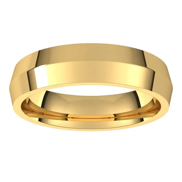 TreasureFineJewelers Rings 18K Yellow Gold 5 mm Knife Edge Comfort Fit Wedding Band