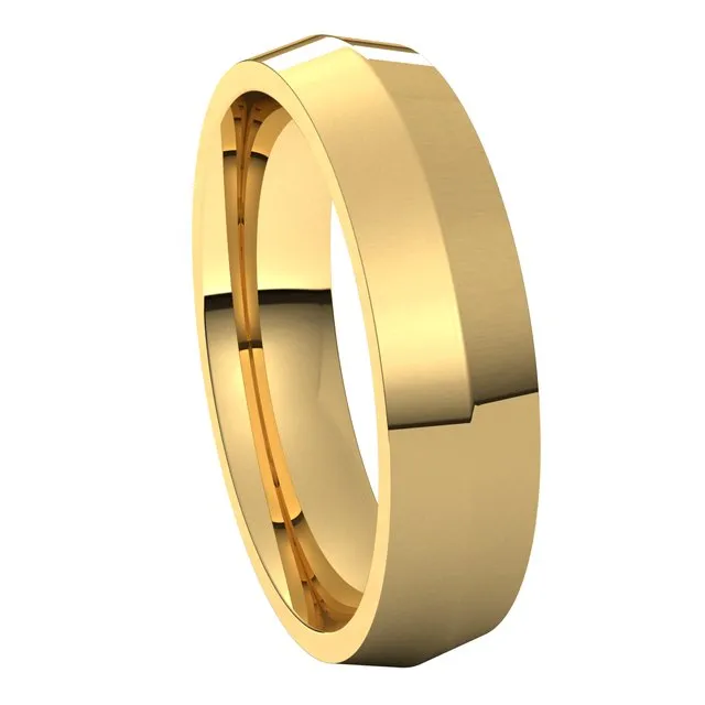 TreasureFineJewelers Rings 18K Yellow Gold 5 mm Knife Edge Comfort Fit Wedding Band