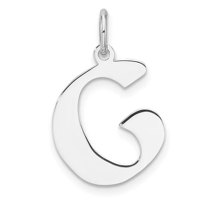 TreasureFineJewelers Rings Small Sterling Silver Rhodiumplated Artisan Block Letter G Initial Charm TreasureFineJewelers Rings Small Sterling Silver Rhodiumplated Artisan Block Letter G Initial Charm