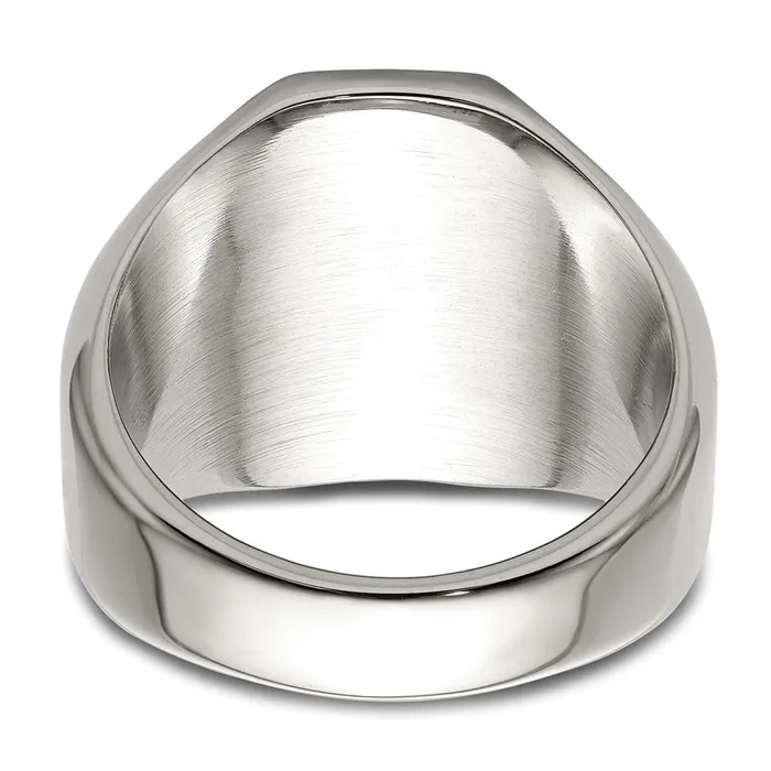 TreasureFineJewelers Rings Stainless Steel w14k Accent Polished Lion Head Ring