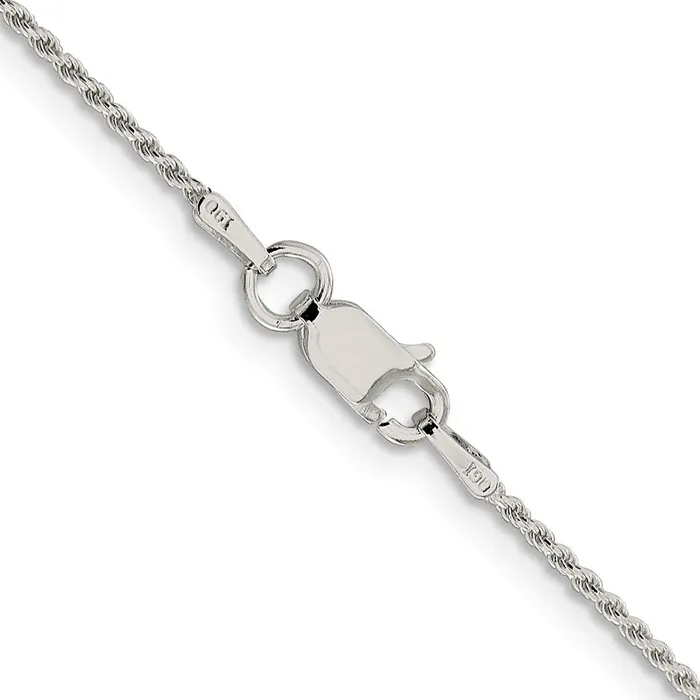 TreasureFineJewelers Rings Sterling Silver 11mm Diamondcut Rope Chain