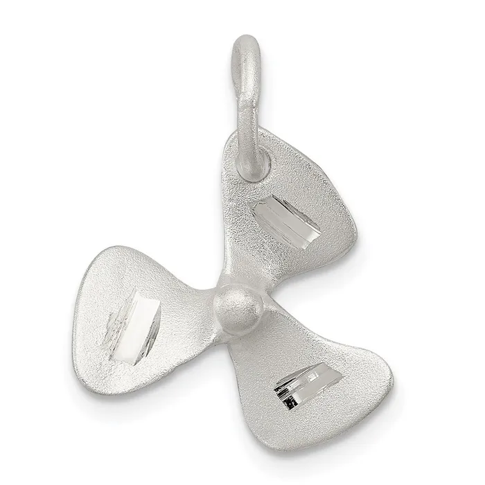 TreasureFineJewelers Rings Sterling Silver 3D DC Boat Propeller Charm