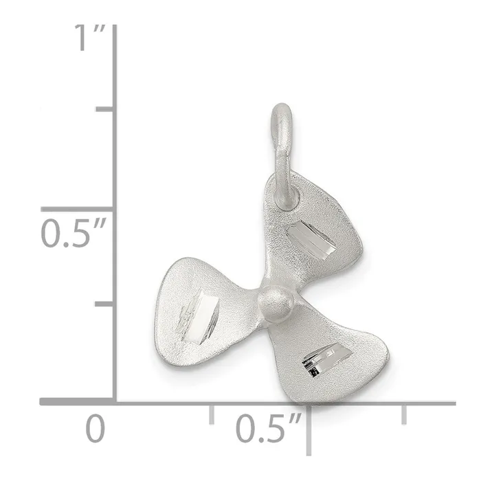 TreasureFineJewelers Rings Sterling Silver 3D DC Boat Propeller Charm