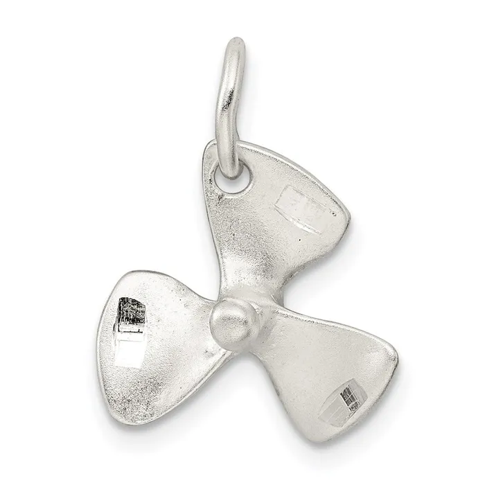 TreasureFineJewelers Rings Sterling Silver 3D DC Boat Propeller Charm