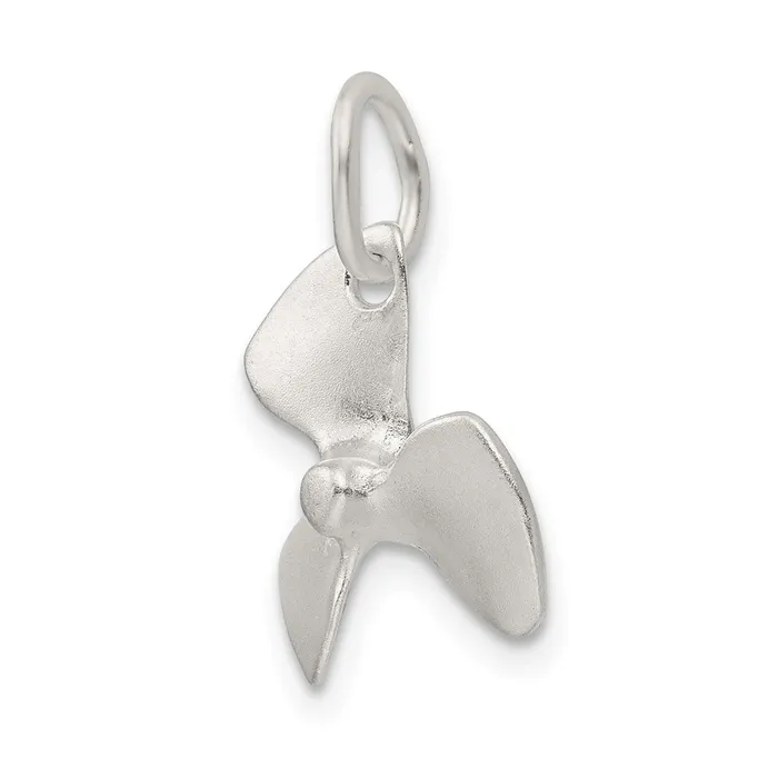 TreasureFineJewelers Rings Sterling Silver 3D DC Boat Propeller Charm