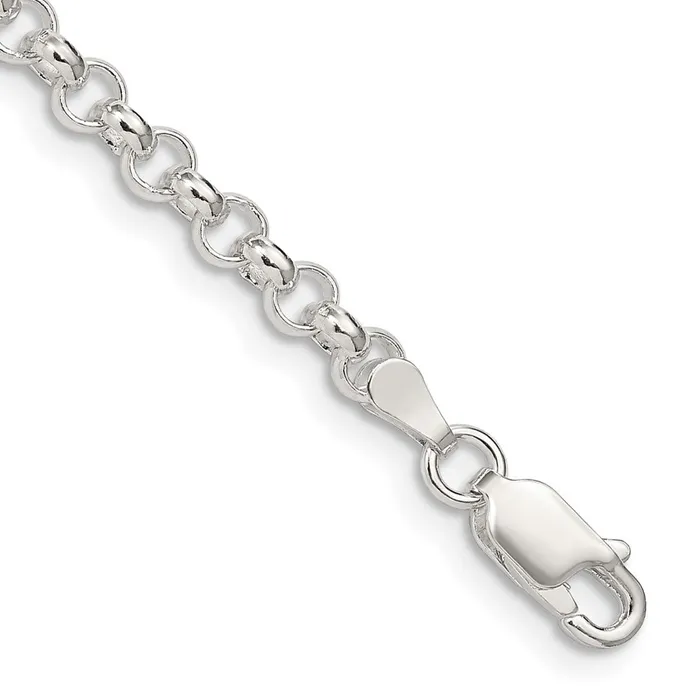 TreasureFineJewelers Rings Sterling Silver 4mm Rolo Chain