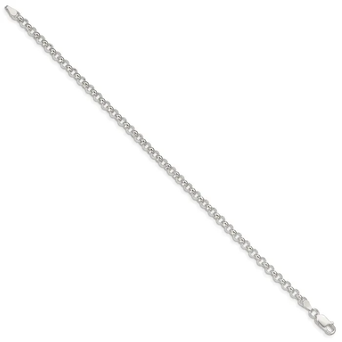 TreasureFineJewelers Rings Sterling Silver 4mm Rolo Chain