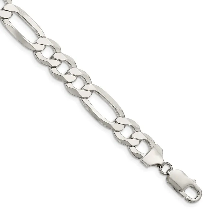 TreasureFineJewelers Rings Sterling Silver 95mm Lightweight Flat Figaro Chain TreasureFineJewelers Rings Sterling Silver 95mm Lightweight Flat Figaro Chain