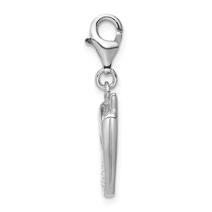 TreasureFineJewelers Rings Sterling Silver Amore La Vita Rhodiumplated Cell Phone with CZ Charm