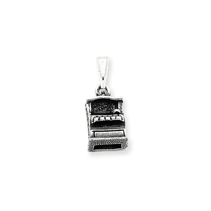 TreasureFineJewelers Rings Sterling Silver Antiqued Cash Register Charm