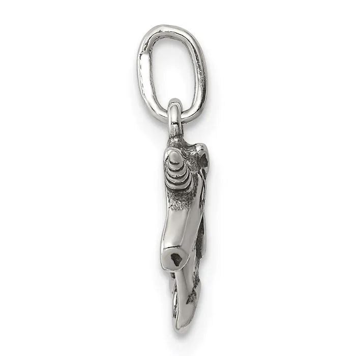 TreasureFineJewelers Rings Sterling Silver Antiqued Unicorn Head Charm