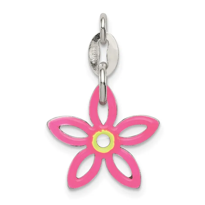 TreasureFineJewelers Rings Sterling Silver Enameled Charm