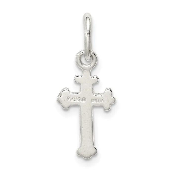 TreasureFineJewelers Rings Sterling Silver Fleur De Lis Cross Charm