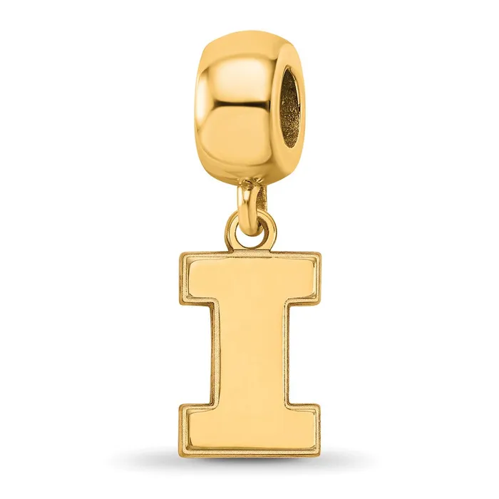 TreasureFineJewelers Rings Sterling Silver Goldplated LogoArt University of Illinois Letter I Small Dangle Bead Charm TreasureFineJewelers Rings Sterling Silver Goldplated LogoArt University of Illinois Letter I Small Dangle Bead Charm