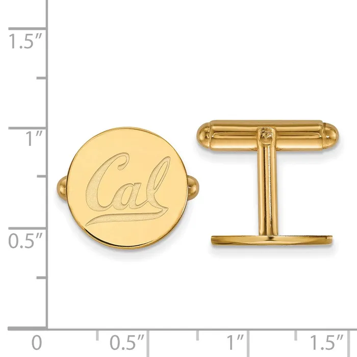 TreasureFineJewelers Rings Sterling Silver Goldplated University of California Berkeley Cuff Links