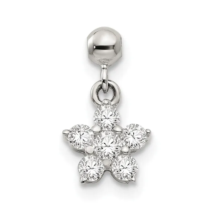 TreasureFineJewelers Rings Sterling Silver Mio Memento CZ Dangle Star Charm TreasureFineJewelers Rings Sterling Silver Mio Memento CZ Dangle Star Charm