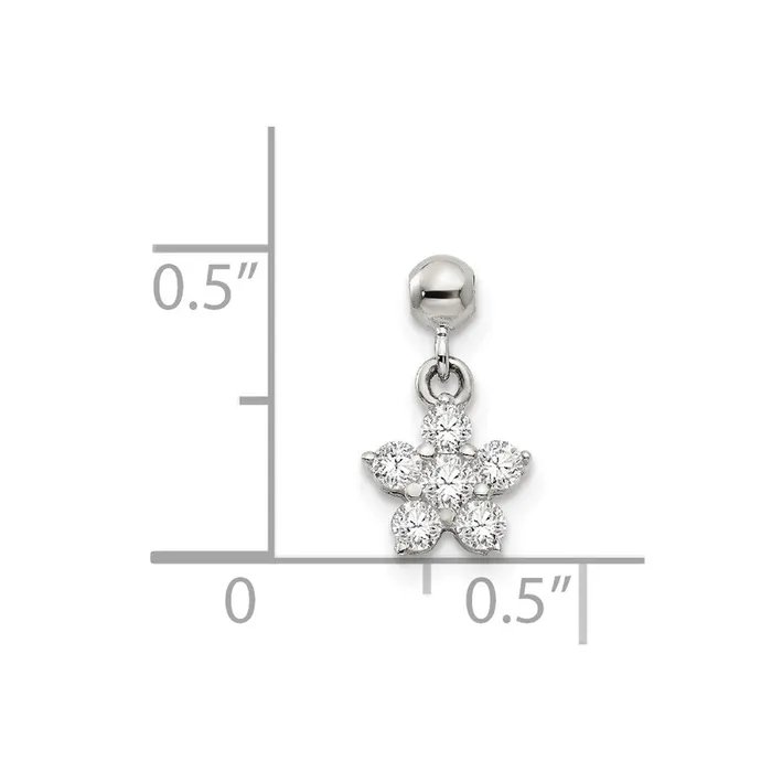 TreasureFineJewelers Rings Sterling Silver Mio Memento CZ Dangle Star Charm
