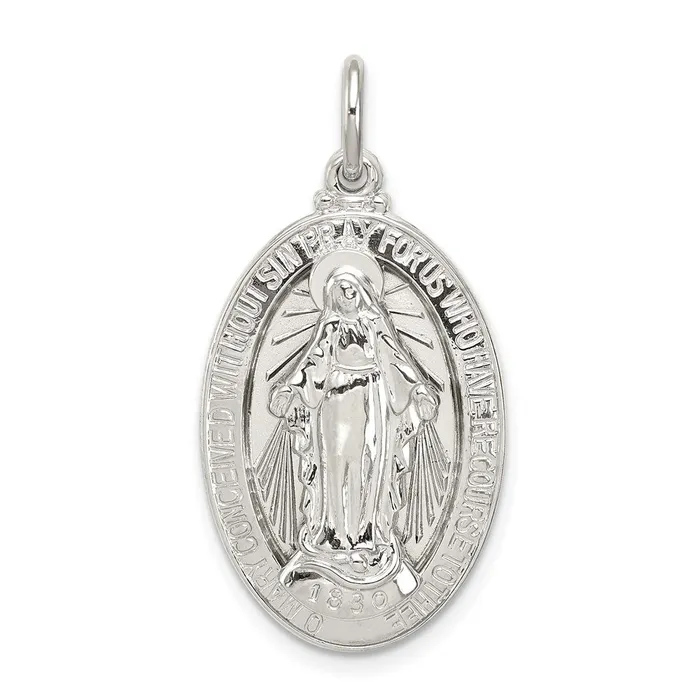 TreasureFineJewelers Rings Sterling Silver Miraculous Medal