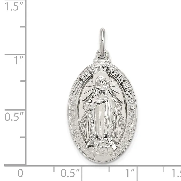 TreasureFineJewelers Rings Sterling Silver Miraculous Medal