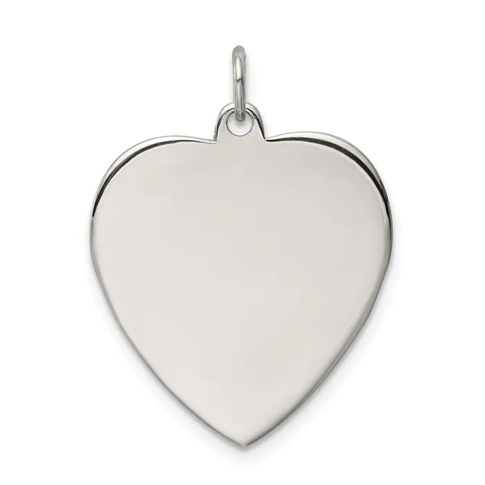 TreasureFineJewelers Rings Sterling Silver Rhodplated Eng Heart Polish FrontSatin Back Disc Charm TreasureFineJewelers Rings Sterling Silver Rhodplated Eng Heart Polish FrontSatin Back Disc Charm