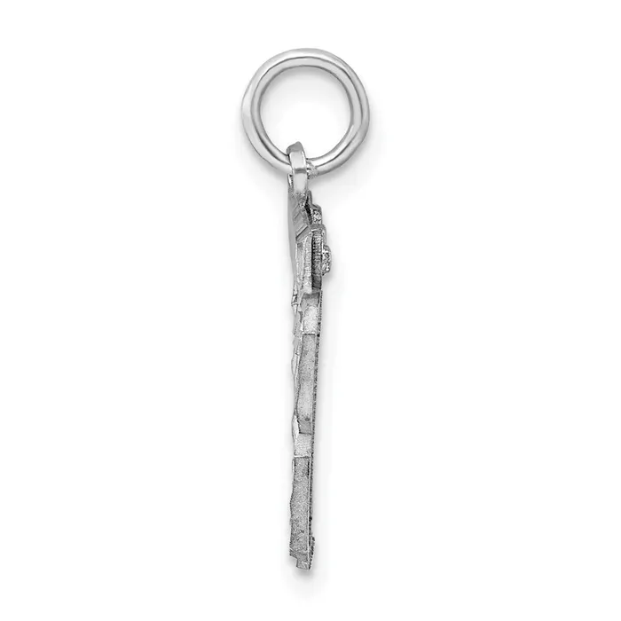 TreasureFineJewelers Rings Sterling Silver Rhodiumplated Diamondcut 13 Charm