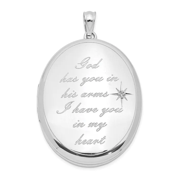 TreasureFineJewelers Rings Sterling Silver Rhodiumplated God Has Diamond Ash Holder Oval Locket TreasureFineJewelers Rings Sterling Silver Rhodiumplated God Has Diamond Ash Holder Oval Locket