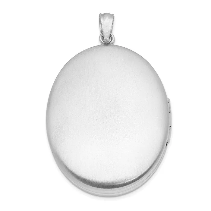 TreasureFineJewelers Rings Sterling Silver Rhodiumplated God Has Diamond Ash Holder Oval Locket