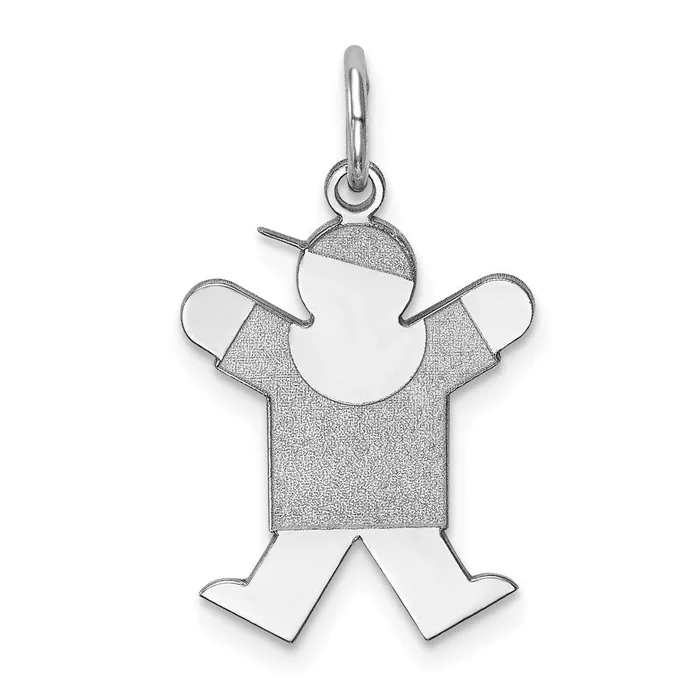 TreasureFineJewelers Rings Sterling Silver Rhodiumplated Joy Kid Charm
