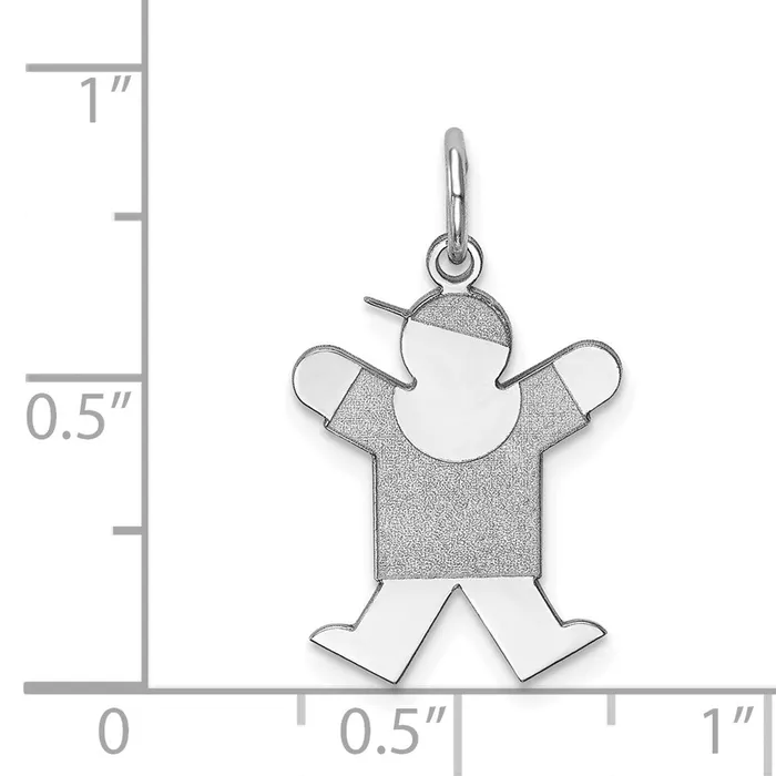 TreasureFineJewelers Rings Sterling Silver Rhodiumplated Joy Kid Charm