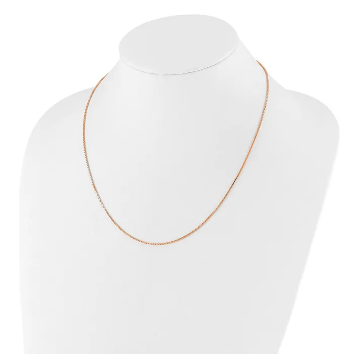 TreasureFineJewelers Rings Sterling Silver Rose Goldplated Adjustable 11mm Box Chain