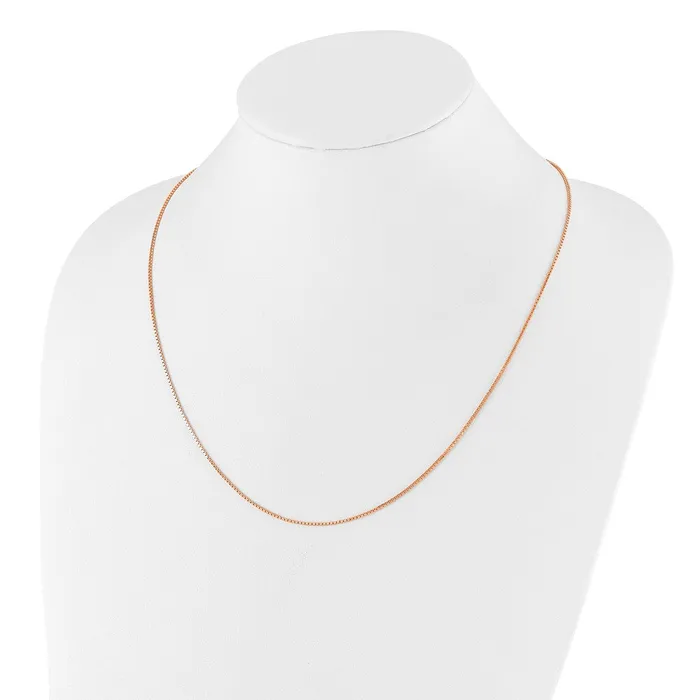 TreasureFineJewelers Rings Sterling Silver Rose Goldplated Adjustable 11mm Box Chain