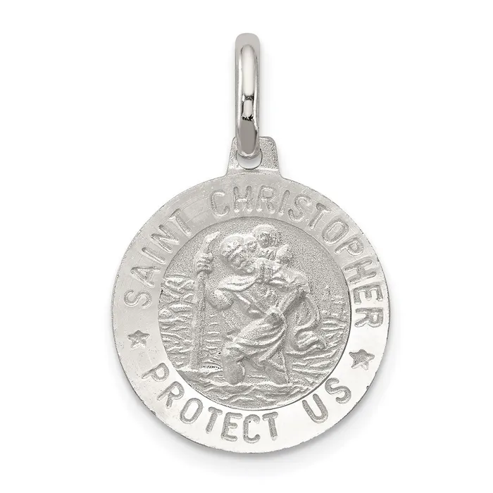TreasureFineJewelers Rings Sterling Silver St Christopher Medal