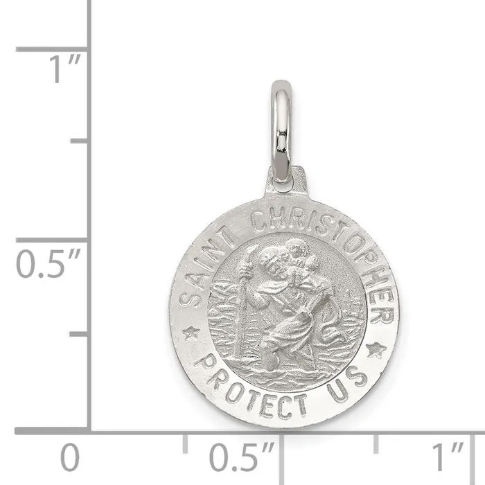 TreasureFineJewelers Rings Sterling Silver St Christopher Medal