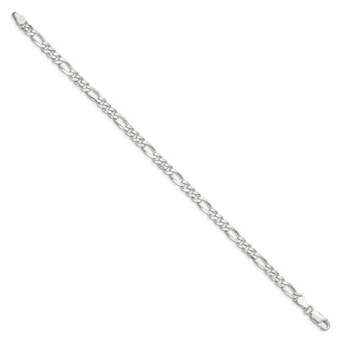 TreasureFineJewelers Sterling Silver 45mm Figaro Chain Rings