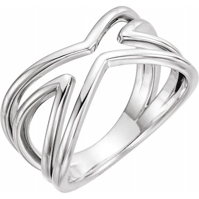 TreasureFineJewelers Sterling Silver CrissCross Ring Rings