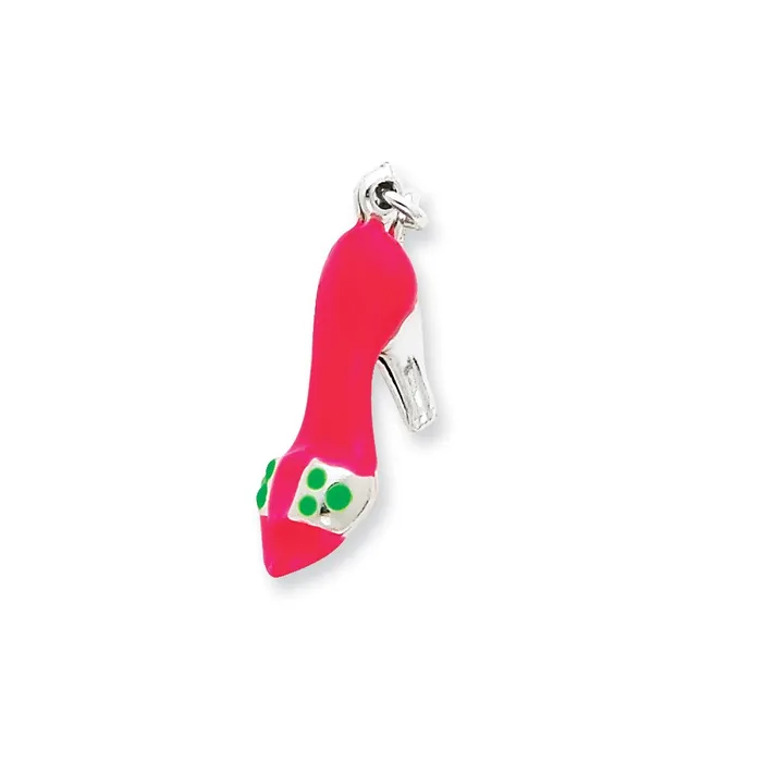 TreasureFineJewelers Sterling Silver Enameled High Heel Charm Rings
