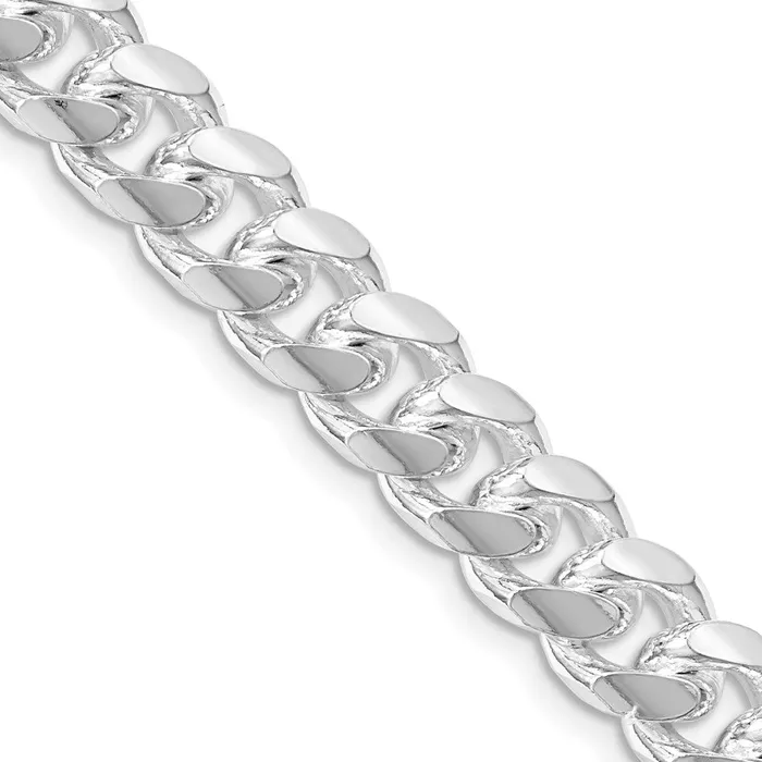 TreasureFineJewelers Sterling Silver Rhodiumplated 85mm Domed w Side Dimondcut Curb Chain Rings TreasureFineJewelers Sterling Silver Rhodiumplated 85mm Domed w Side Dimondcut Curb Chain Rings