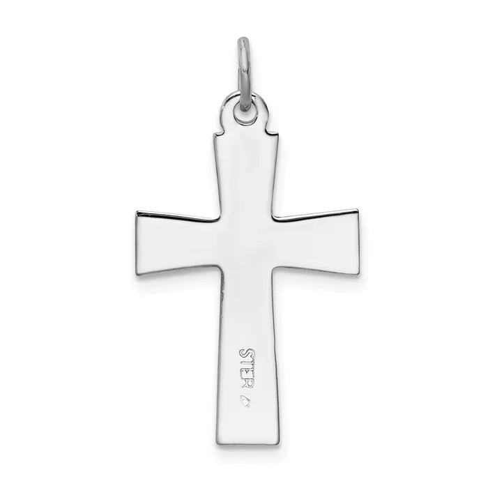 TreasureFineJewelers Sterling Silver Rhodiumplated Goldtone INRI Crucifix Charm Rings