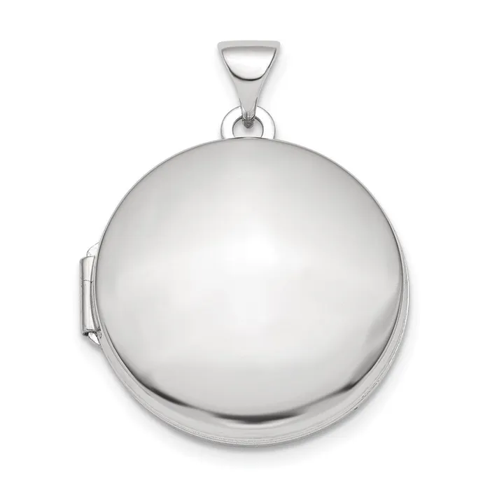 TreasureFineJewelers Sterling Silver Rhodiumplated Polished Domed 20mm Round Locket Rings TreasureFineJewelers Sterling Silver Rhodiumplated Polished Domed 20mm Round Locket Rings