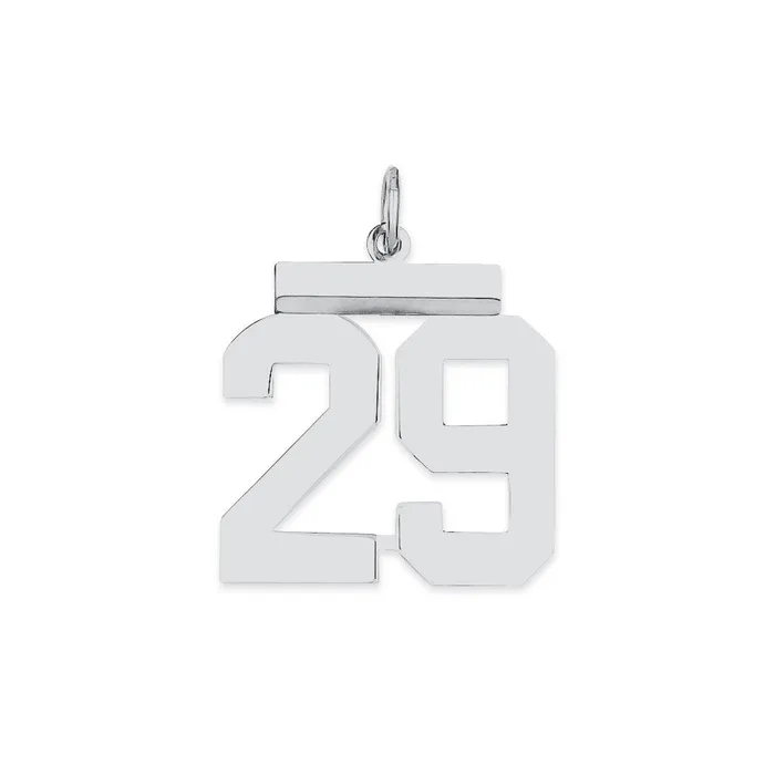 TreasureFineJewelers SterlingSilver Rhodiumplated Polished Number 29 Charm Rings TreasureFineJewelers SterlingSilver Rhodiumplated Polished Number 29 Charm Rings