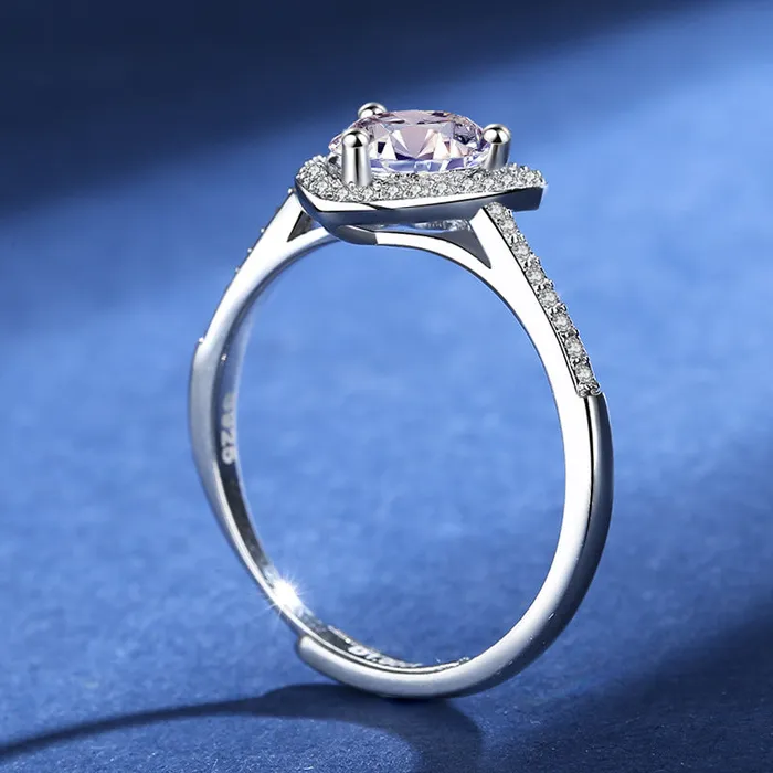 Trendolla Jewelry Rings Silver Love Heart Moissanite Diamond Ring