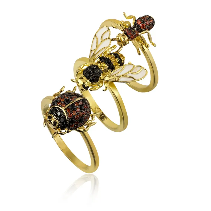 vendorunknown Rings Assorted Bug Ring Set