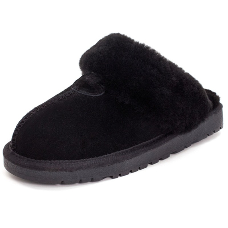 Slippers | Suede Faux Fur Cuff Mule Slippers  –  Womens Footwear Slippers