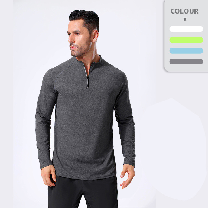 Sportswear & Activewear | Half Zip Funnel Neck Long Sleeve Top  –  Mens Clothing Mens