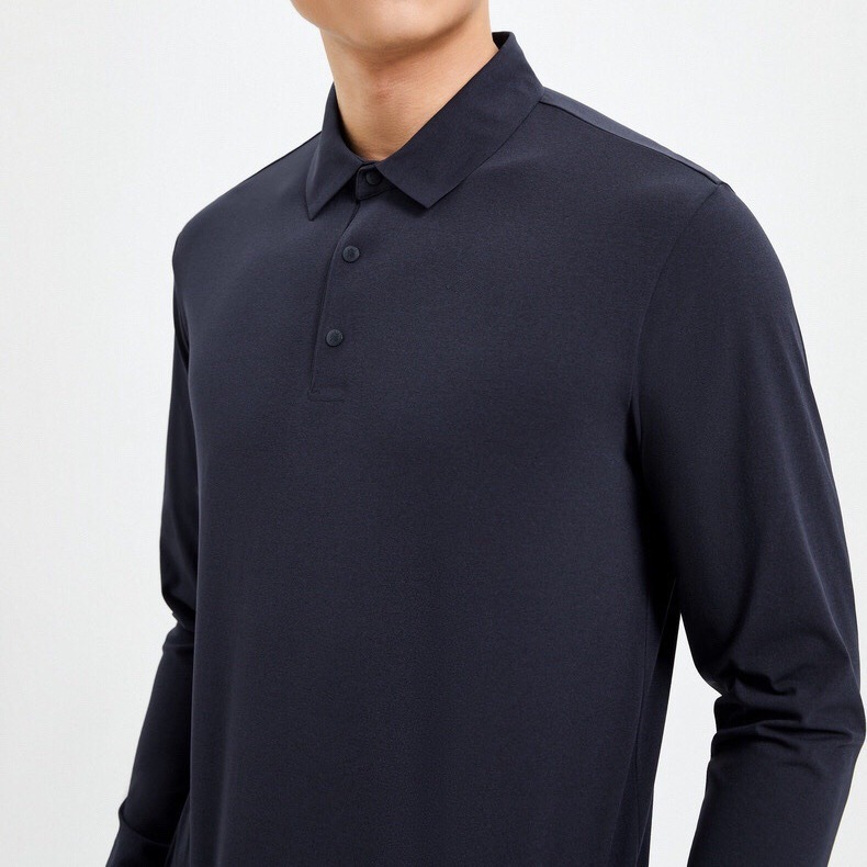 Sportswear & Activewear | Pure Supima® Cotton Long Sleeve Polo Shirt  –  Mens Clothing Mens